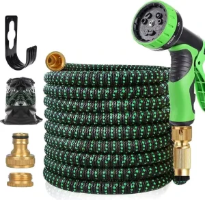Durable Retractable Latex Water Hose Pipe 3 Times Magic Expandable Garden Hose with 10 Function Spray Nozzle