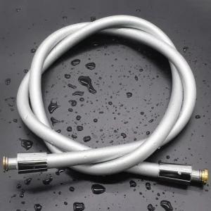 Durable Silver Silicone Shower Hose with Leak Resistant Stainless Steel Fittings for High Pressure Shower Systems