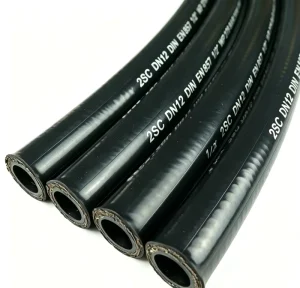 EN857 2SC 1/2″ NBR Reinforcement Flexible High-pressure Steel Wire Braided Hydraulic Hose Assembly Ultra-long Service Life