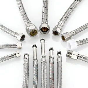 EPDM Braided Flexible Hose for Toilet Bathroom Plumbing 1 2 in Inner Diameter 10 BAR Max Working Pressure 5+ Year Warranty