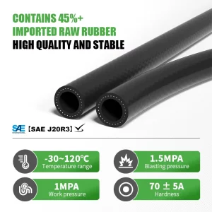 EPDM Raw Material Black Rubber Hose Shaped Pipe with Cutting Service Available