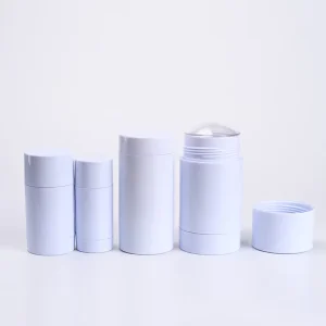Eco Friendly 15ml 30ml 50ml 75ml White Black Cylinder Push up Tube Containers Deodorant Sticks