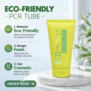 Eco Friendly Custom 100ml 120ml 150ml PCR Cosmetic Cream Tube Empty Recyclable Plastic Tube with Flip Top Cap for Sunscreen