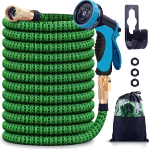 Eco Friendly High Quality Garden Hose Expandable Flexible Durable 8 Function Metal Nozzle Included