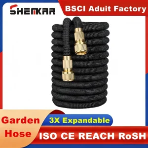 Eco Friendly Non Toxic Latex Core Expandable Water Flexible Hose Garden Hose with 3/4 Inch Brass Fittings for RV and Camping
