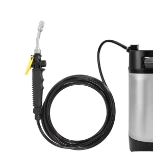 Electric Silver Stainless Steel 4m Car Wash Straight Hose Water Nozzle Spray Gun for High Pressure Tint Keg