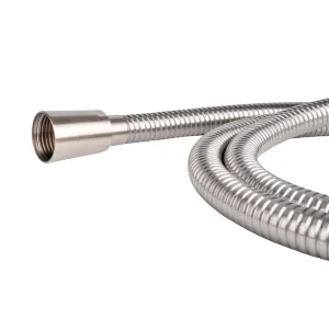 Elegant Brushed Nickel Double Lock Shower Hose Durable Anti Kink Flexible Bathroom Water Supply Hose