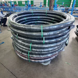 Emergency Sandblasting Hose 38mm Lightweight Rubber Flexible Hose 5mm Wall Thickness Black Fiber Braid Reinforced