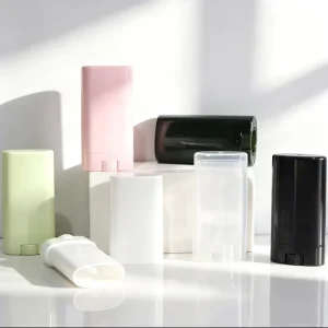Empty Bottom Filling Plastic Oval Refillable Twist Lip Balm Lipstick Tube for DIY Deodorants Cosmetic Silk Screen Printing