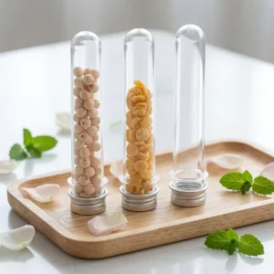 Empty Clear Plastic Bottle Tubes with Child Resistant Screw Caps