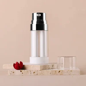 Empty Double wall Acrylic Bottle 15ml+15ml Vacuum Bottle Emulsion Packaging Plastic Emulsion Airless Pump Bottle