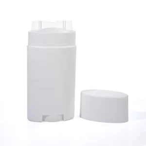 Empty Plastic Cosmetic Oval Twist Tubes Packaging 75g Glossy White Deodorant Stick Container for Shampoo Wigs