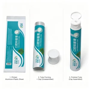 Empty Soft Plastic Squeeze Toothpaste Tube ABL Laminated Packaging Custom OEM Private Label with Cap