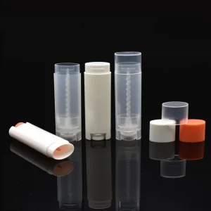 Empty White Black Rose Red Blue Clear Plastic Lipstick Lip Balm Tube Container 4.5g Oval PP Cosmetic Packaging Tube