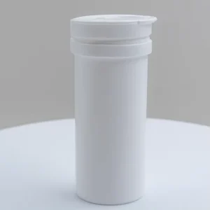 Empty White Plastic Vitamin C Effervescent Tablet Tube Packaging Bottle Pill Container with Desiccant in Cap