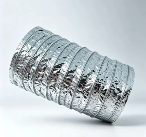 European Style HVAC Flexible Ventilation Duct 16 Inch Double Layer Aluminum Foil Insulated Hose for Hospital Gym Hall Air
