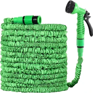Expand up to 3 Times 25ft 50ft 75ft 100ft Expandable Rubber Garden Hose Reels Double Latex Anti-Abrasion