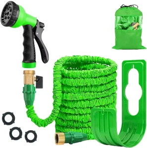 Expandable 100FT Garden Hose Pipe Lightweight Durable Flexible 8 Function Spray Gun