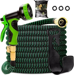 Expandable Garden Hose 10 Pattern Spray Nozzle 2 in 1 Valve Quick Connector Flexible Heavy Duty Durable 3750D