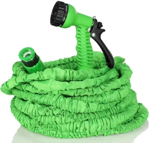 Expandable Garden Hose 100ft Water Hose with 10 Function Spray Nozzle Lightweight Flexible Hose with 3/4 Inch Solid Fittings