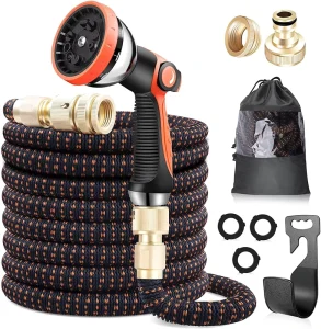 Expandable Garden Hose 100ft with 10 Function Spray Nozzle Heavy Duty Strength 3750D Retractable Light Weight Hose for EUROPE