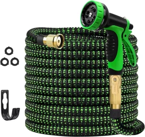 Expandable Garden Hose 50 FT Water Hose with 10 Function High Pressure Spray Nozzle Heavy Duty Flexible Hose