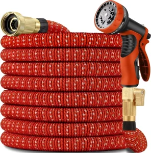 Expandable Garden Hose Water Pipe 50FT Flexible Water Hose with 10 Function Spray Nozzle Durable Triple Layer Latex