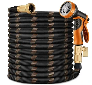 Expandable Garden Hose with 10 Function Nozzle 100FT Lightweight Retractable Garden Hose Latex Core