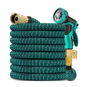 Expandable Garden Hose with 10 Nozzles Metal Connectors with Valve