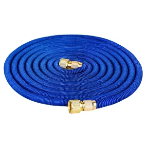 Expandable Retractable Rubber Garden Hose Reel 25/50/100ft Flexible Durable Lightweight High Pressure 3/4 Spray Nozzle Anti UV
