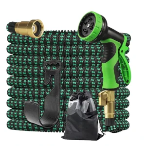 Expandable Rubber Telescopic Garden Hose High Pressure Adjustable Water Gun for Lawn & Car Washing Portable Design