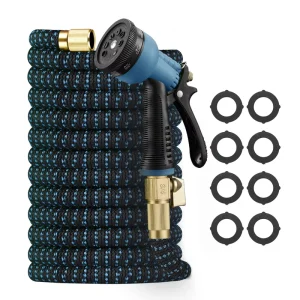 Expandable Water Hose Pipe Eco friendly Retractable Water Garden Hose High Quality With 8 Functions Metal Nozzle