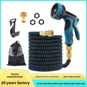 F158 Garden Retractable Hose Car Wash High Pressure Water Gun Multi Purpose Garden Watering Hose Set