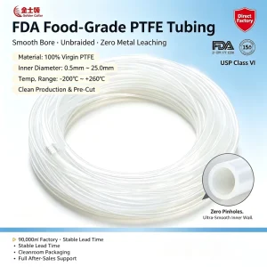 FDA Food Grade PTFE Hose for Food Processing and Electric Grill Equipment Non-toxic Flexible Tube High Heat Resistant