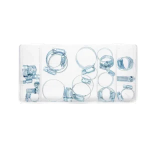 Factory 26 Pieces Adjustable Hose Clamps Assortment Kit Galvanized Steel Pipe Fasteners for Home and General Machinery Use
