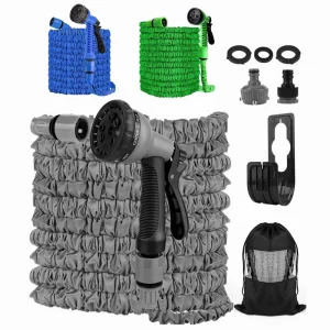 Factory 3 Times Extension Latex Pipe Retractable Flexible Durable Gray Water Hose Magic Expandable Garden Hose