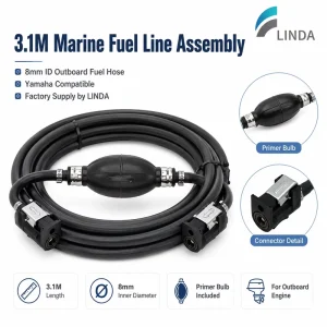 Factory 3.1M Outboard Gasoline Line 8mm Marine Hose 2 Stroke Primer Bulb Yamaha Compatible Boat Tank Replacement Parts
