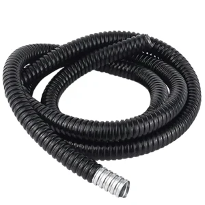 Factory Corrugated Flexible Steel Hoses Pipes with PVC Coated Surface Flame Resistant Fittings
