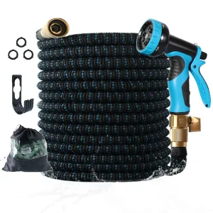 Factory Customization 100 ft Expandable Garden Hose Latex Core Water Hose Brass Fittings Retractable Stretch Hose