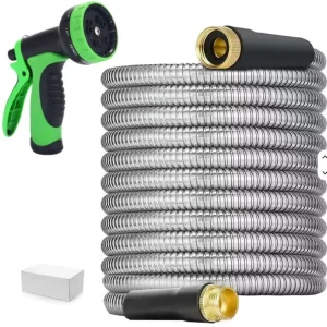 Factory Direct 75FT Stainless Steel Metal Hose With 10 Functions Spray Nozzle No Kink Garden Hose For Yard Outdoor