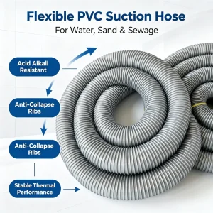 Factory Direct Custom Color PVC Spiral Reinforced Hose Acid Alkali Resistant Water Sand Sewage Suction Discharge Pipe