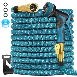 Factory Direct Expandable Garden Hose 50ft Aluminium Fittings Retractable Water Hose Car Wash