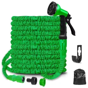 Factory Direct Sale OEM TPE Rubber Inner Tube Expandable Adjustable Portable Soft Garden Hose with Plastic Spray Gun
