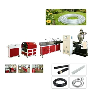Factory Direct Sales High Productivity Single Screw PVC Garden Hose Pipe Extrusion Production Line PLC Control