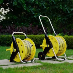 Factory Direct Sell 20-50m Retractable Pressure Washer Garden Water Hose Reel Cart with Wheels Plastic