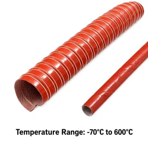 Factory Durable Silicone Coated Flexible Ventilation Duct Expandable High Temp 600C Double Cam Latch Air Hose Dust Fume