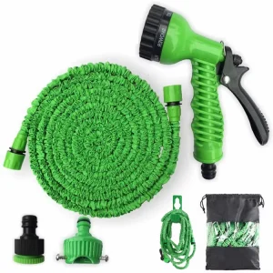 Factory Green Multi Functional 3X Telescopic Magic Expandable Garden Hose with High Pressure Water Gun