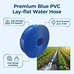 Factory High Pressure PVC Layflat Hose Anti UV Wear Resistant Farm Irrigation Water Discharge Hose Custom Logo Size