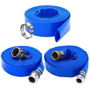 Factory High Quality 1 Inch 2 Inch 3 Inch Red and Blue PVC Flexible Flat Farm Irrigation Hose Drainage Hose
