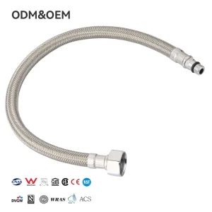 Factory Hot Selling Wire Polymer Inner EPDM Tube Copper Fitting Durable Stainless Steel Braided Flexible Bathroom Plumbing Hose